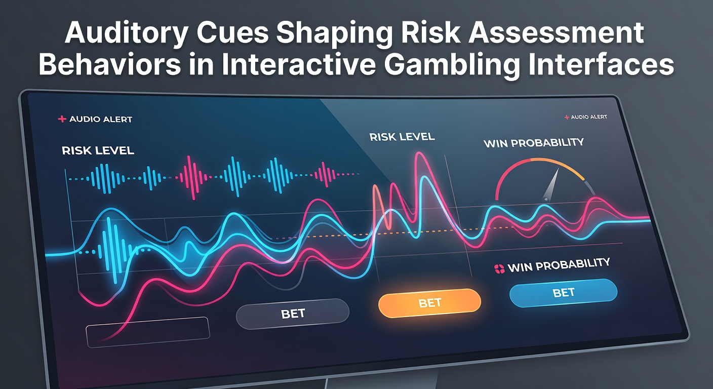 Sound waves overlaying digital gambling interface elements including reels and betting controls