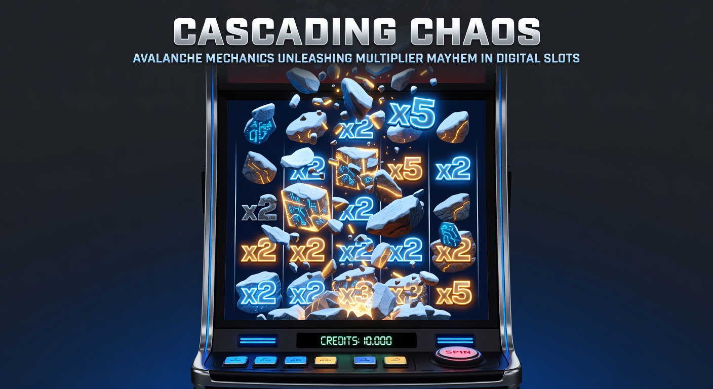 Close-up of slot game interface with exploding symbols, glowing multipliers climbing rapidly amid colorful chaos