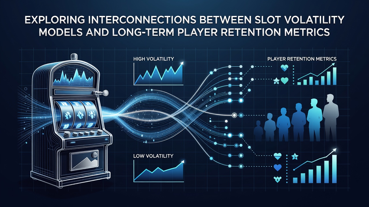 Visual representation of slot volatility graphs overlaid with player retention trend lines over extended periods