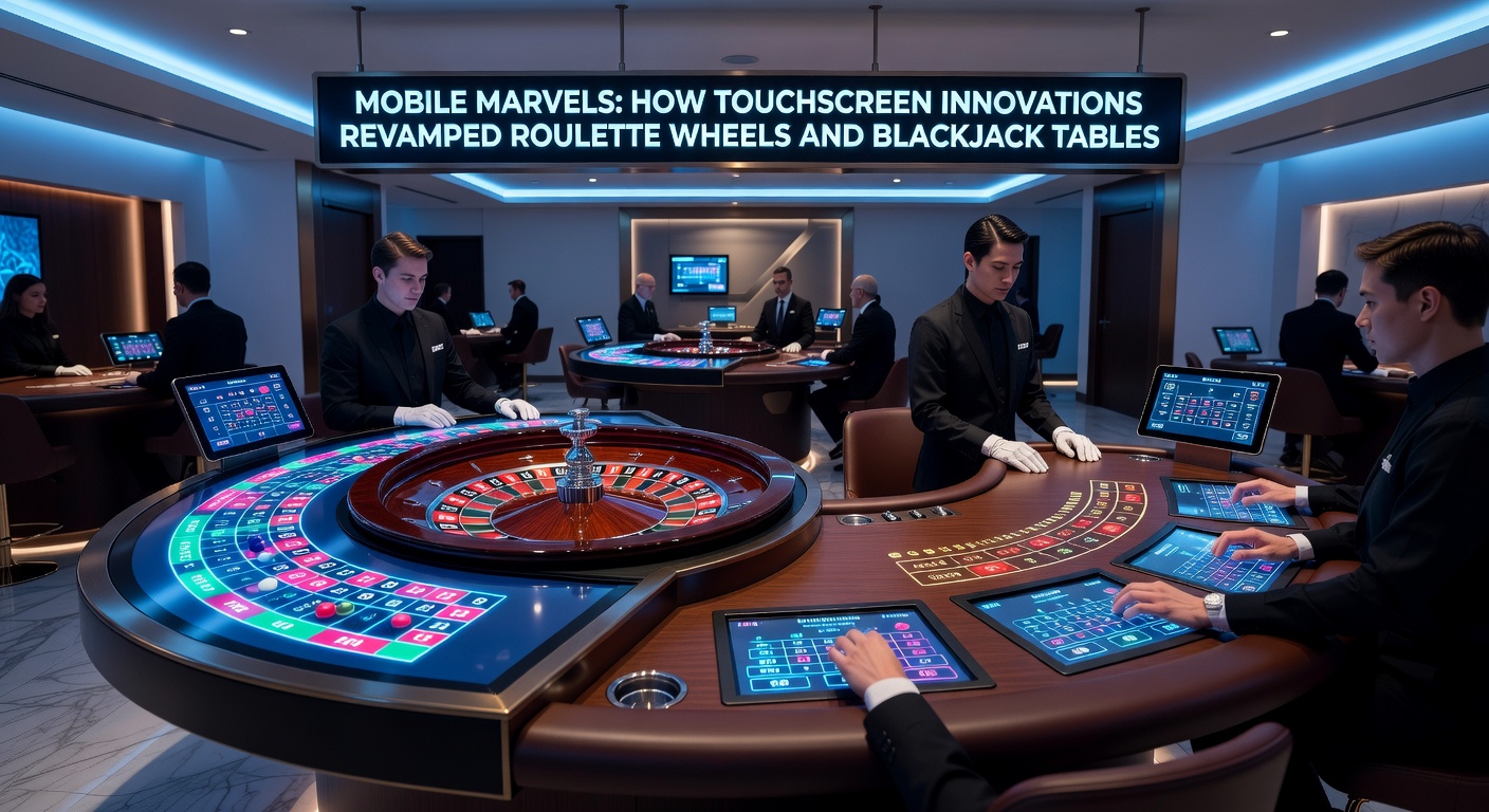 Close-up of a sleek touchscreen roulette wheel displaying vibrant numbers and betting options under casino lights