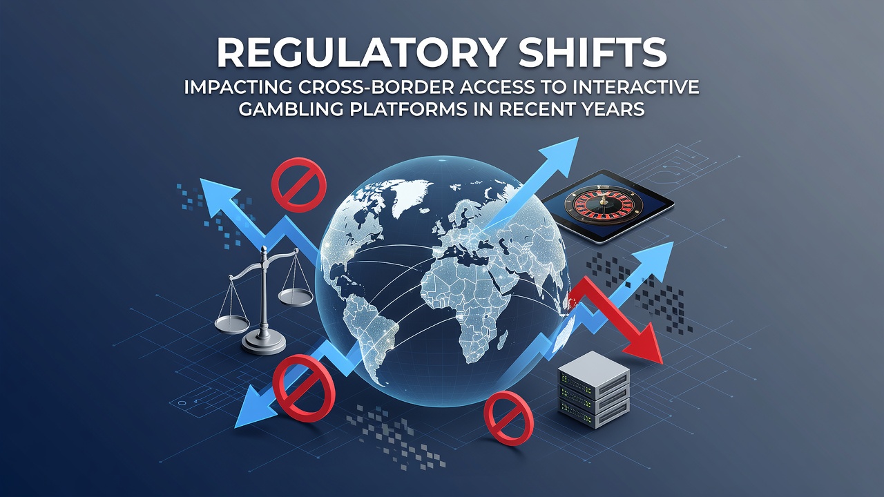 Regulatory changes affecting international online gambling access shown through global maps and legal documents