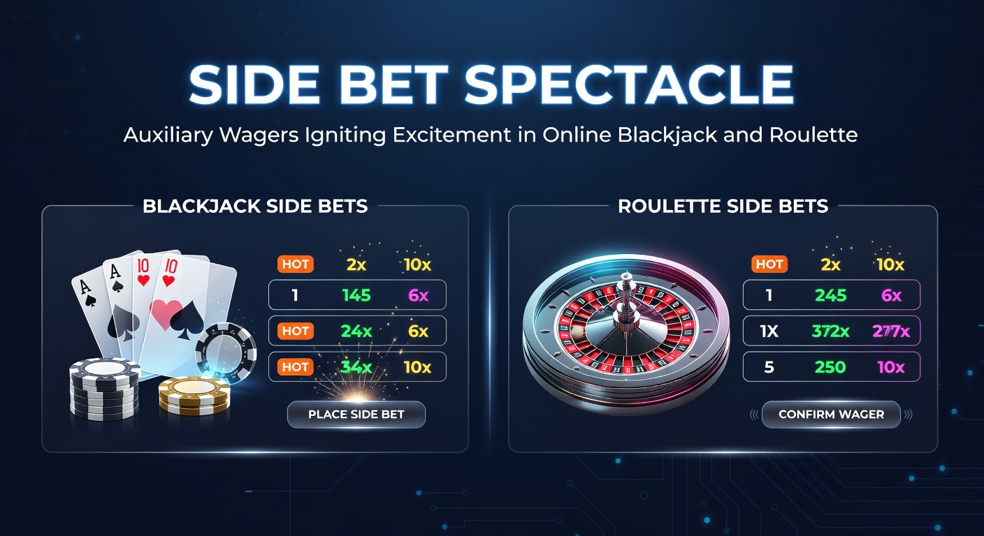 Vibrant roulette wheel in an online casino interface, highlighting side bet panels with illuminated payout multipliers