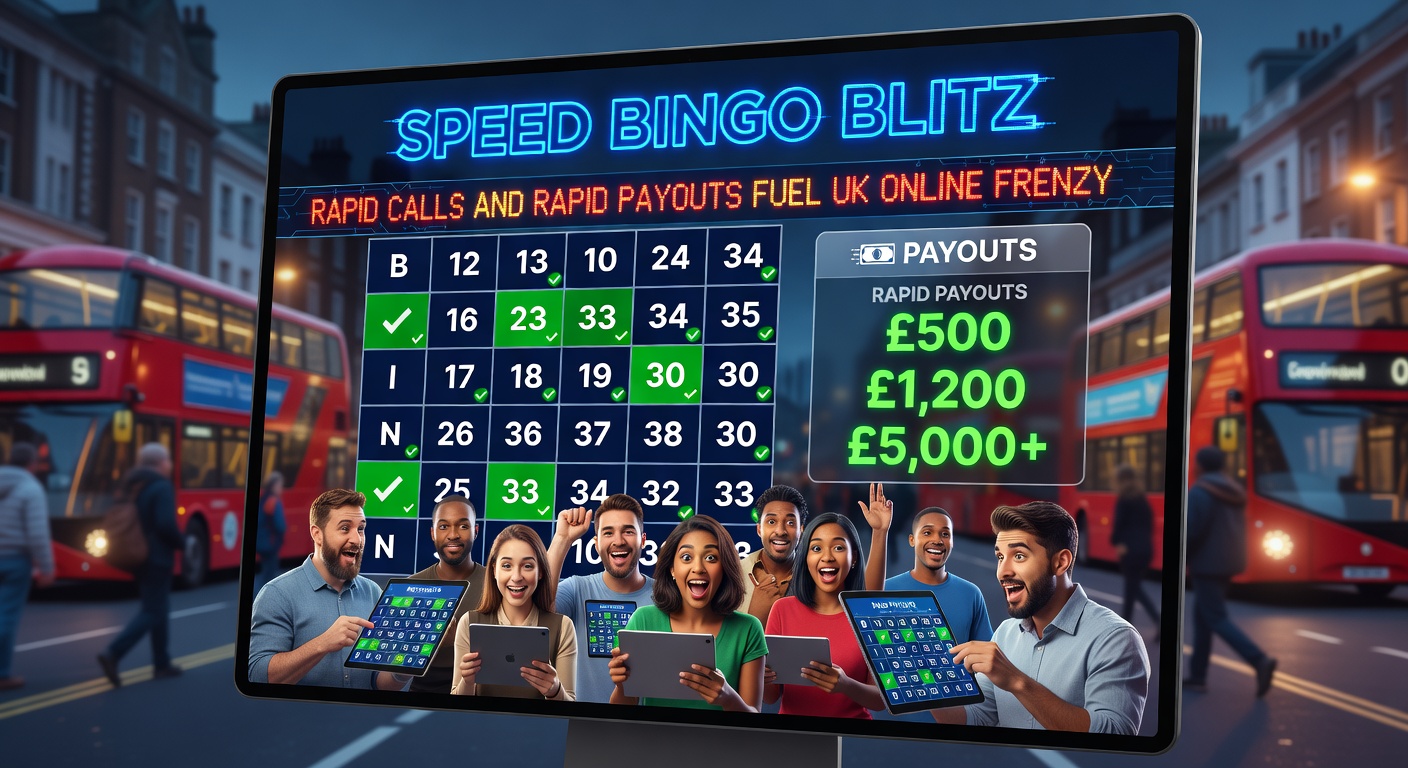 Dynamic screenshot of a speed bingo win notification with instant payout confirmation on a mobile device