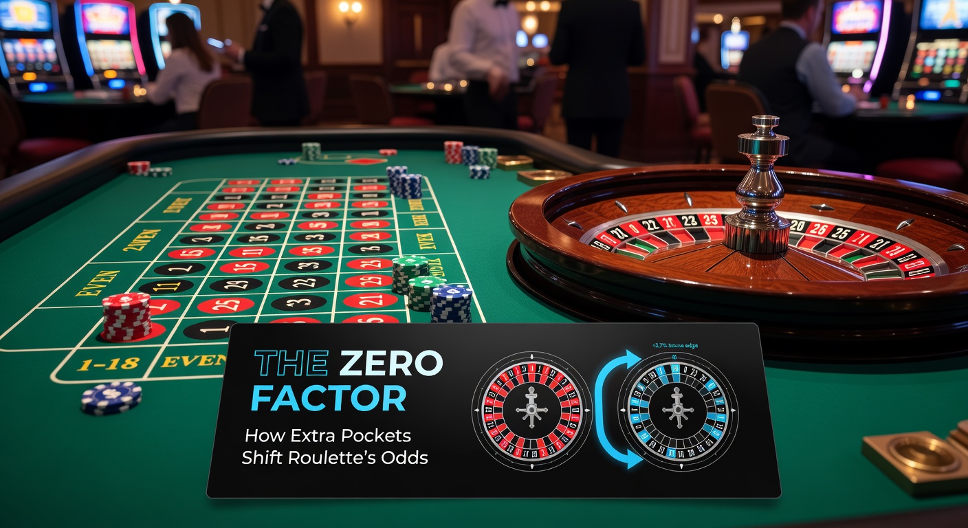 Close-up of a roulette wheel showing the green zero pocket, highlighting the house edge in casino play