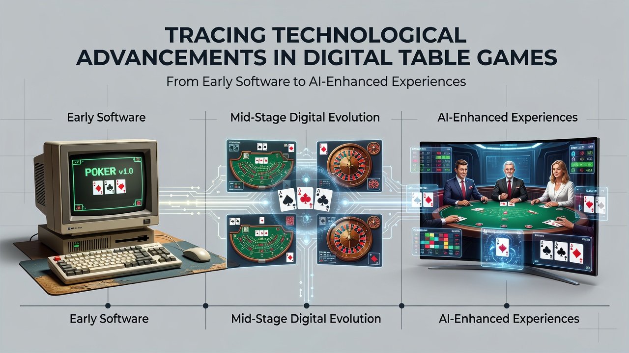 Early digital table game interface showing basic blackjack software from the 1990s
